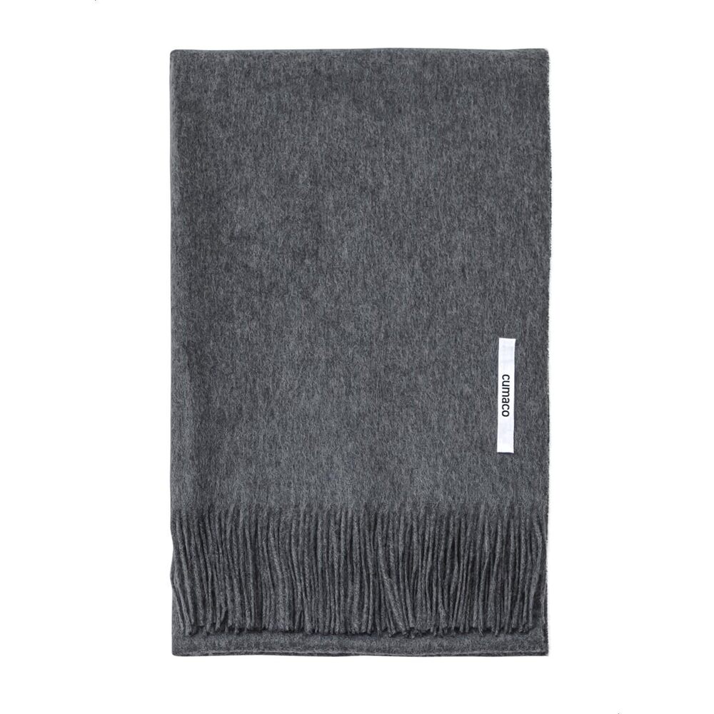 2896 04.dark Gray Cashmere Stole Large Thick Ladies Plain Stylish Fashionable
